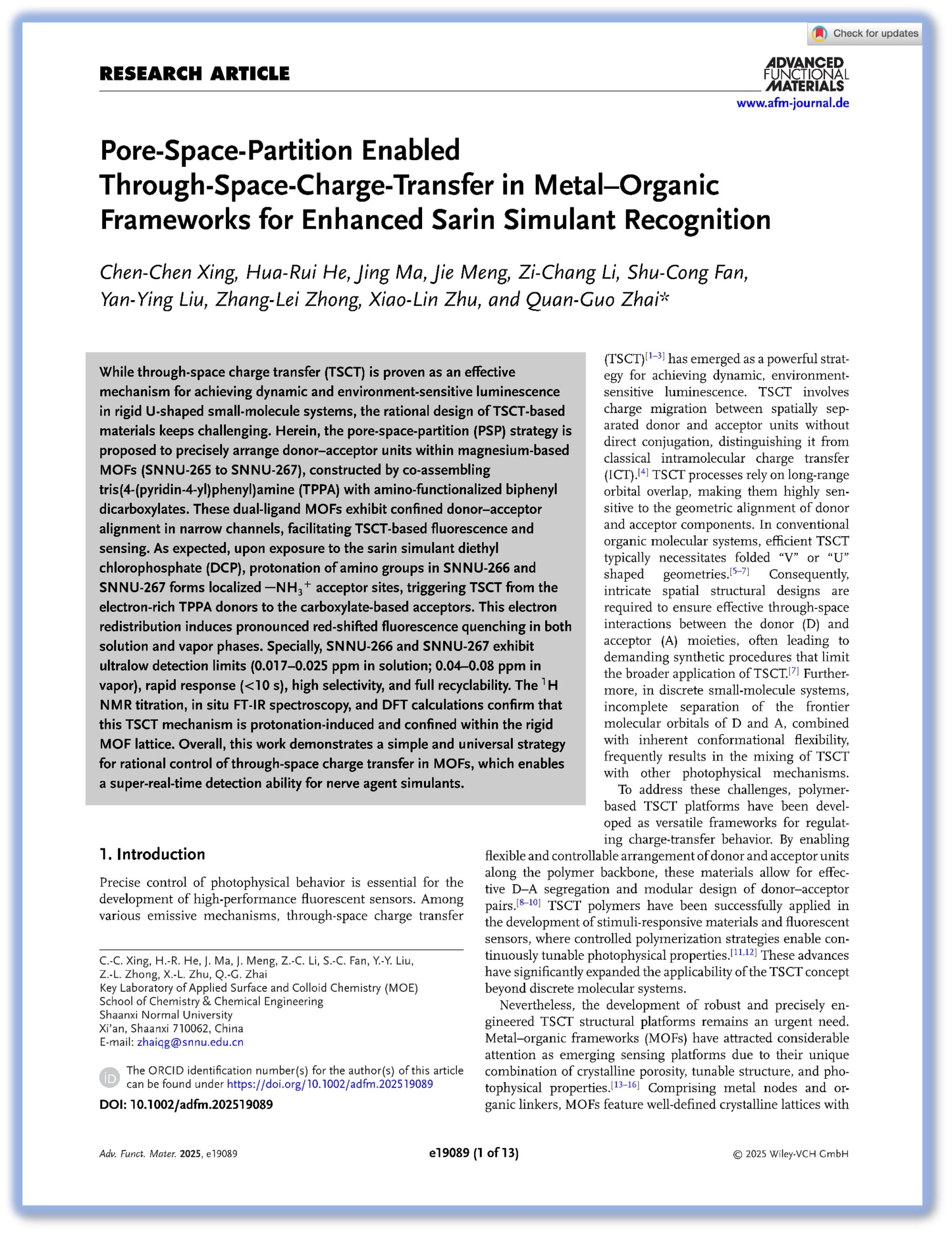 溶液化学与功能材料团队在色情影片
Adv. Funct. Mater.上发表研究成果（2025-10-14）